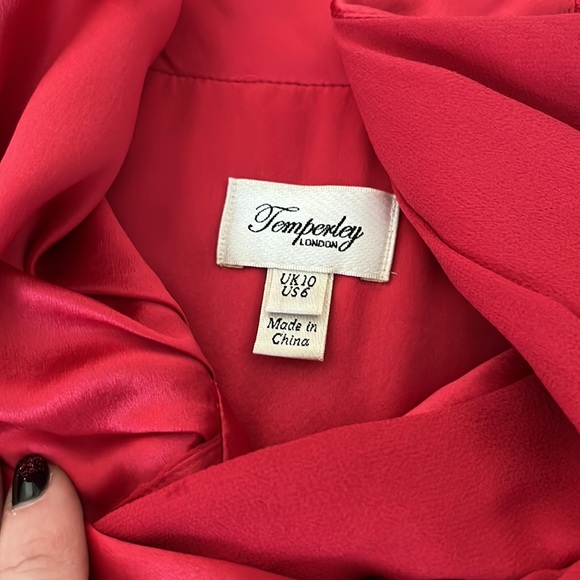 Temperley London Red Silk Cocktail Dress - Picture 3 of 6